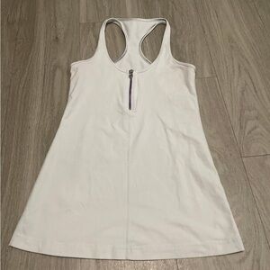 lululemon athletica White Racerback Tank with Front Zip